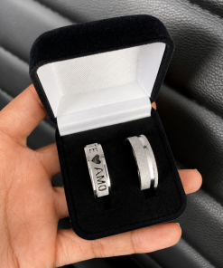 Par De Alianças Prata Em Aço Cirúrgico  8mm - MOD 37