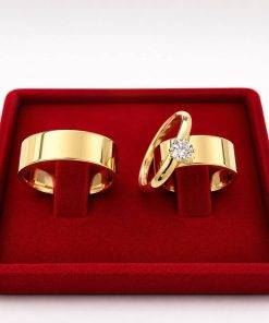 Alianças de Casamento 8mm Banhado a Ouro 18K – Liso Anatômico