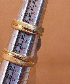 Alianças De Noivado Banhado A Ouro 18k - 6mm - Fosco Com Friso Mod 02
