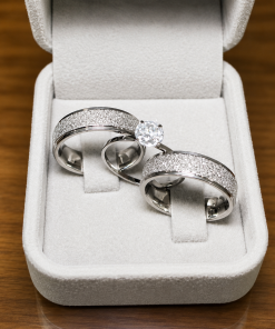 Alianças de Namoro 6mm Luxo Diamantado com Frisos Laterais