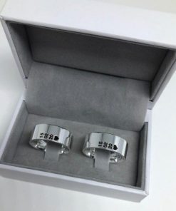 Alianças de Namoro em Prata 950 | Modelo Anthony | 7mm Reto Anatômico | Personalizado com Data Especial