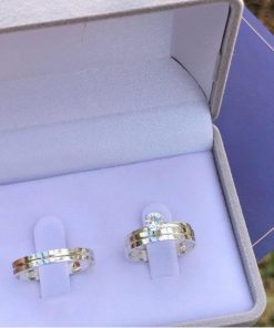 Alianças de Namoro em Prata 950 | Modelo Sandy | 3mm Reto Semi Anatômico | Liso com 1 Friso Central