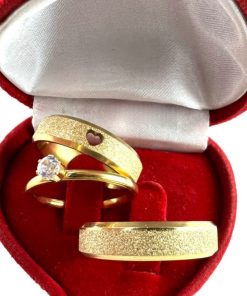 Alianças De Noivado Banhado A Ouro 18k - 6mm Chanfrado Diamantado