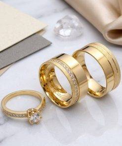 Alianças de Casamento 10mm | Modelo Heloise | Moedas Antigas | Anel Solitário Incluso