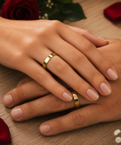 Alianças de Casamento 4mm Banhado a Ouro 18K – Reto Anatômico