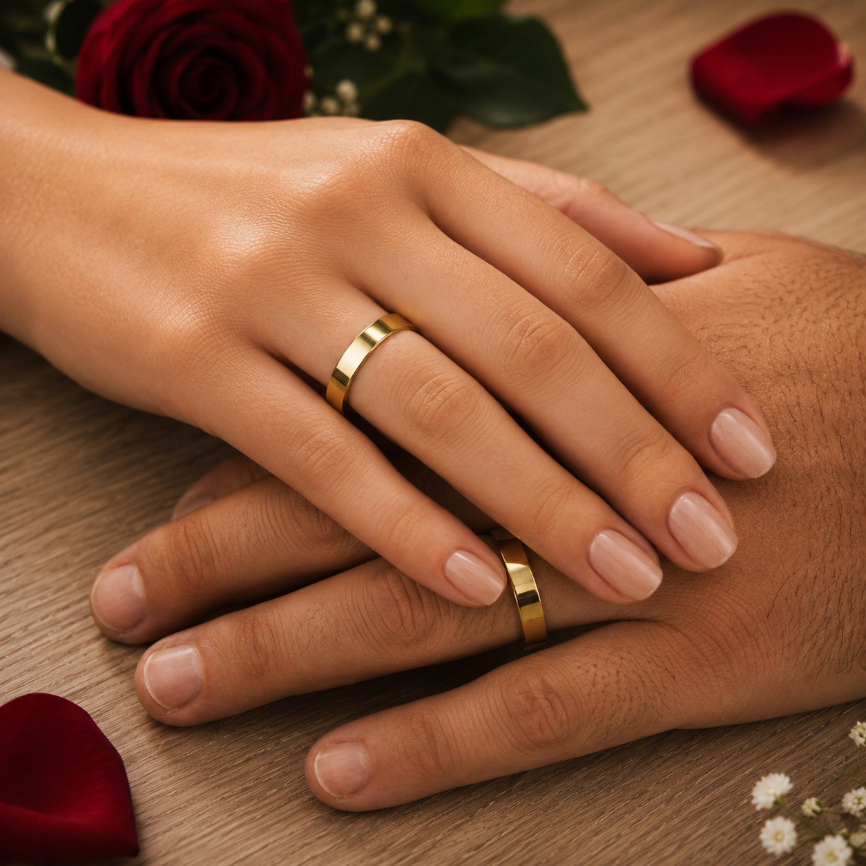 Alianças de Casamento 4mm Banhado a Ouro 18K – Reto Anatômico