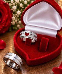 Alianças de Namoro 8mm – Feminina Diamantada, Masculina Fosca