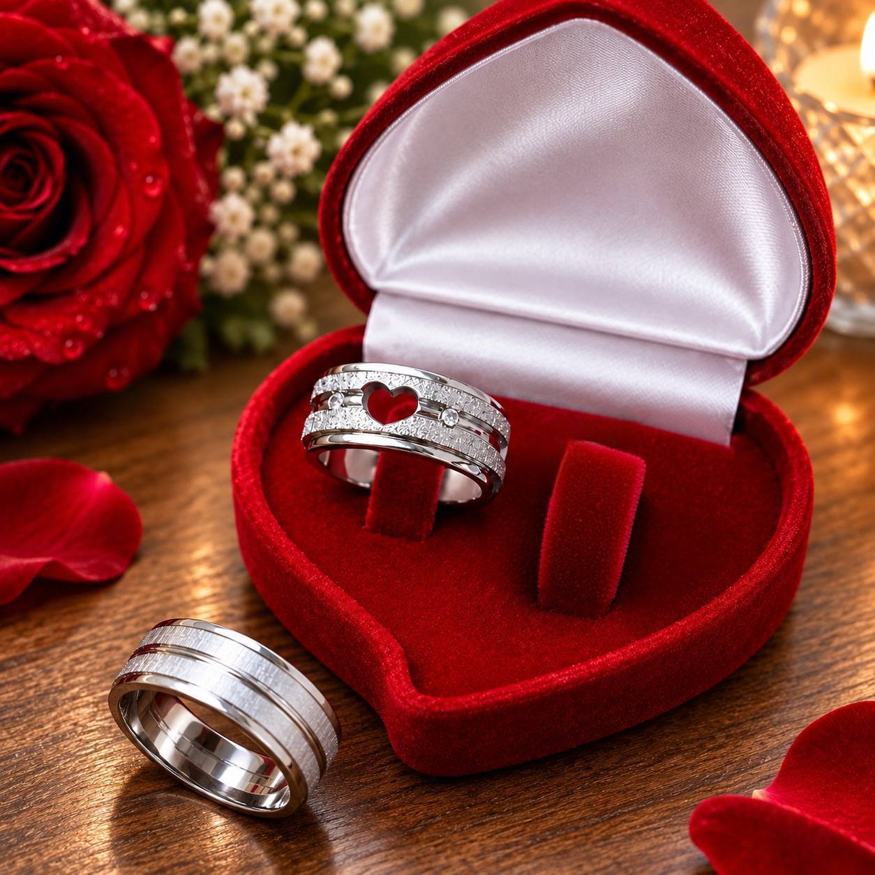 Alianças de Namoro 8mm – Feminina Diamantada, Masculina Fosca