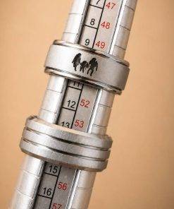 Alianças de Namoro 8mm Fosco – Feminina Vazada Família e Masculina com 2 Frisos