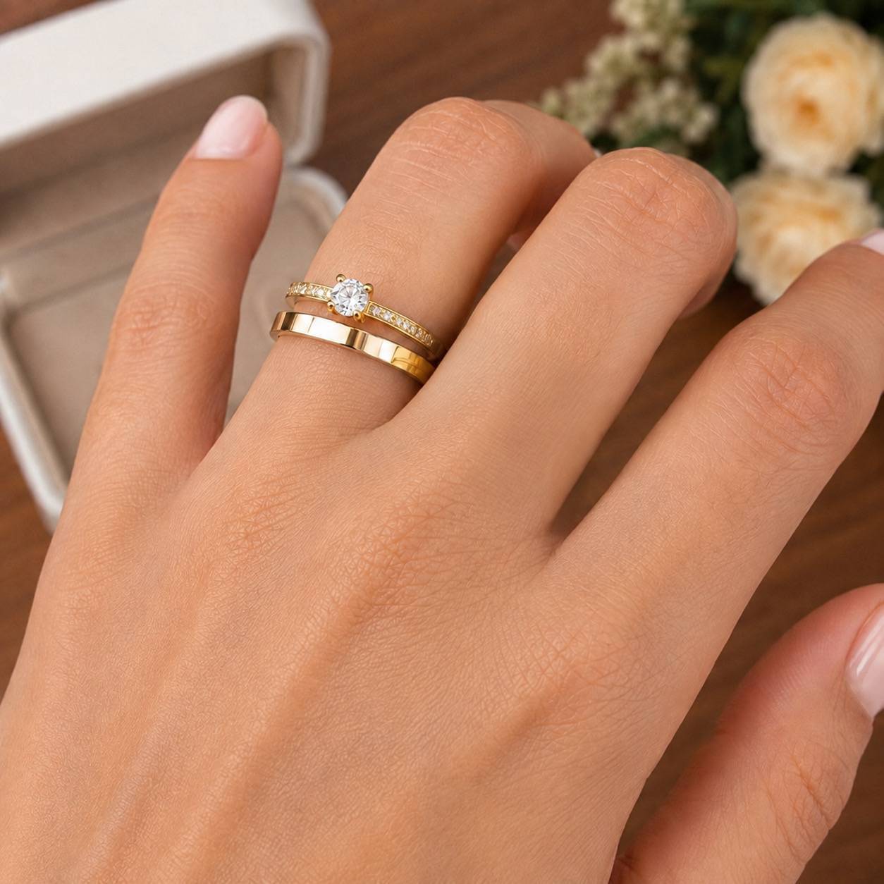 Alianças de Casamento 3mm, Modelo Reto, Moeda Antiga, Banhada a Ouro 18K