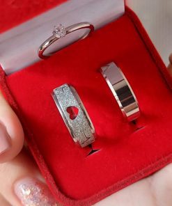 Alianças De Namoro 8mm Diamantado Cor Prata Com Batimentos