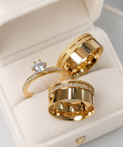Alianças de Casamento 9mm | Modelo Brilho Supremo | Moedas Antigas