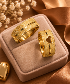 Alianças de Casamento 8mm Diamantado com Coração Vazado