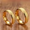 Alianças De Casamento Banhado A Ouro 18k - 6mm  Diamantado Chanfrado