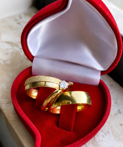 Alianças de Casamento 6mm Tradicional – Feminina com Detalhe Diamantado