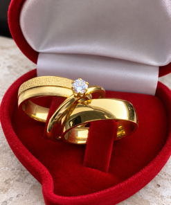 Alianças de Casamento 6mm Tradicional – Feminina com Detalhe Diamantado