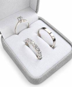 Alianças de Namoro em Prata 950 4mm, Modelo Beth, Cravejada com Zircônias