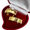Alianças De Noivado e Casamento Banhado A Ouro 18k 6mm Liso Reto