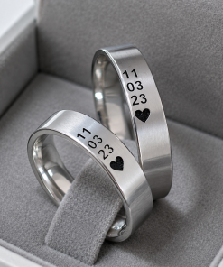 Alianças de Namoro 6mm Polido Personalizado com Gravação de Data