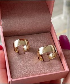 Alianças de Casamento 8mm Tradicional | Modelo Rebeca | Moeda Antiga Banhada a Ouro 18K