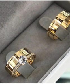 Alianças de Casamento 6mm | Modelo Suele | Semi Anatômico Com 1 Friso Lateral