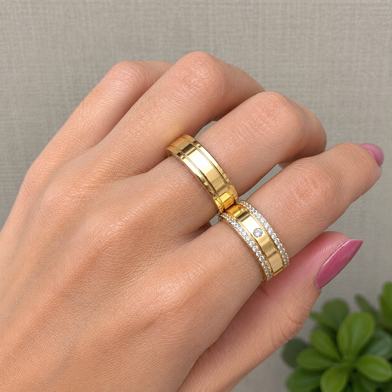 Alianças de Casamento 6mm | Moeda Antiga | Com 30 Pedras de Zircônia | Banhado a Ouro 18k