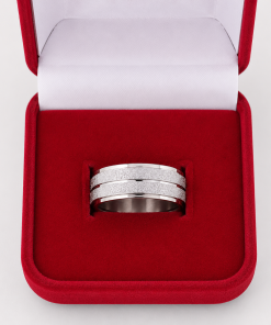 Alianças de Namoro 8mm Diamantado com Coração em Aço Cirúrgico