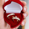 Alianças de Namoro 4mm Diamantado com Filete Banhado a Ouro 18K