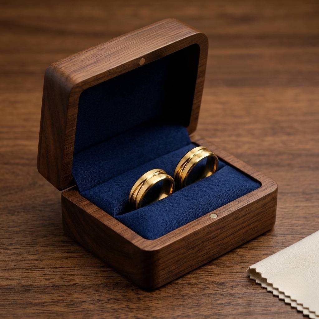Alianças de Casamento 8mm Fosco com Frisos Trançados – Banhado a Ouro 18K