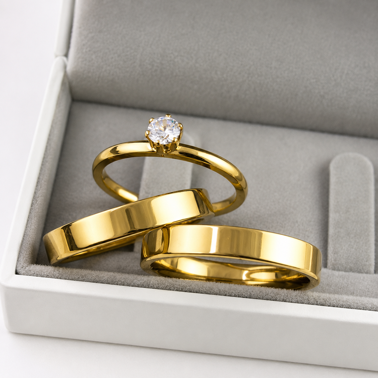 Alianças de Casamento 4mm Banhado a Ouro 18K – Reto Anatômico