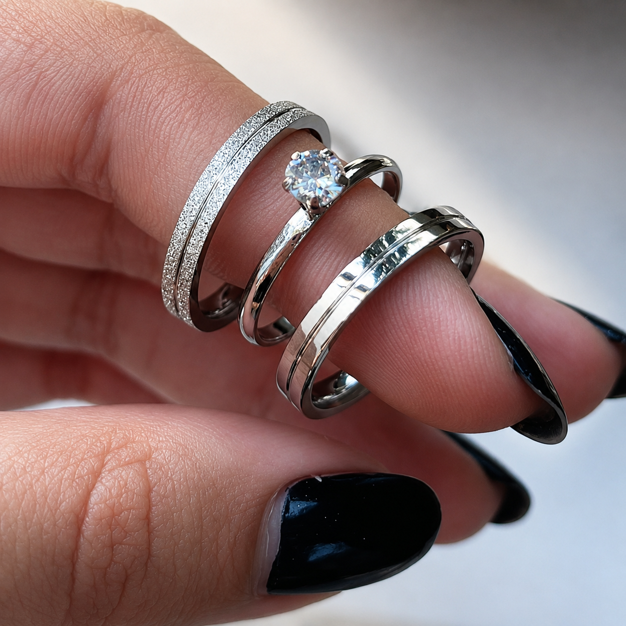 Alianças de Namoro 4mm Diamantado com Friso Central