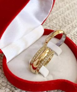 Alianças de Casamento 4mm | Modelo Tradicional Abaulado | Anatômico | Moeda Antiga Banhada a Ouro 18K | Kit Completo 5 Peças