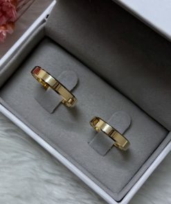 Alianças de Casamento 4,5mm | Modelo Chanfrado | Semi Anatômico | Moeda Antiga Banhada a Ouro 18K