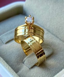 Alianças de Casamento 6mm | Modelo Elegance | Moedas Antigas com 2 Frisos