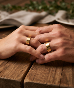 Alianças de Casamento 8mm Banhado a Ouro 18K – Liso Anatômico