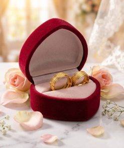 Alianças de Casamento 8mm Banhado a Ouro 18K – Diamantado com Frisos Ondulados