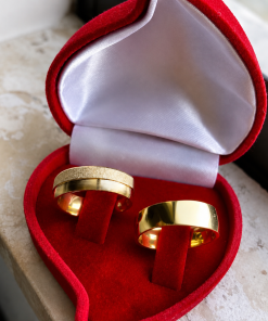 Alianças de Casamento 6mm Tradicional – Feminina com Detalhe Diamantado