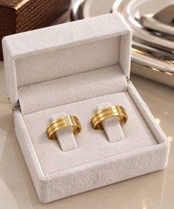 Alianças de Casamento 6mm, Modelo Eliza, Moeda Antiga, 3 Zircônias