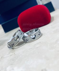 Alianças De Namoro 8mm Batimentos Com Coração Diamantado