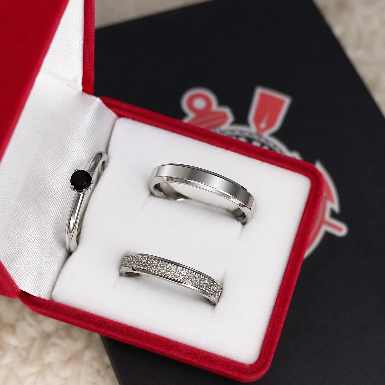 Alianças de Namoro 4mm Chanfrado Diamantado – Modelo Carter