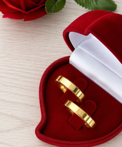 Alianças de Casamento 4mm Banhado a Ouro 18K – Reto Anatômico
