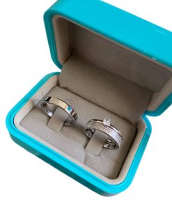 Alianças De Namoro 4mm Diamantado Com 2 Frisos