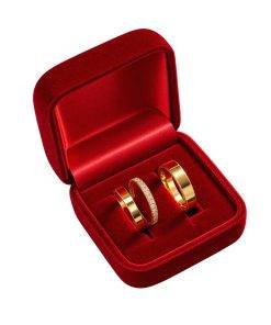 Alianças de Casamento 3mm, Modelo Yani, Moeda Antiga, Banhada a Ouro 18K