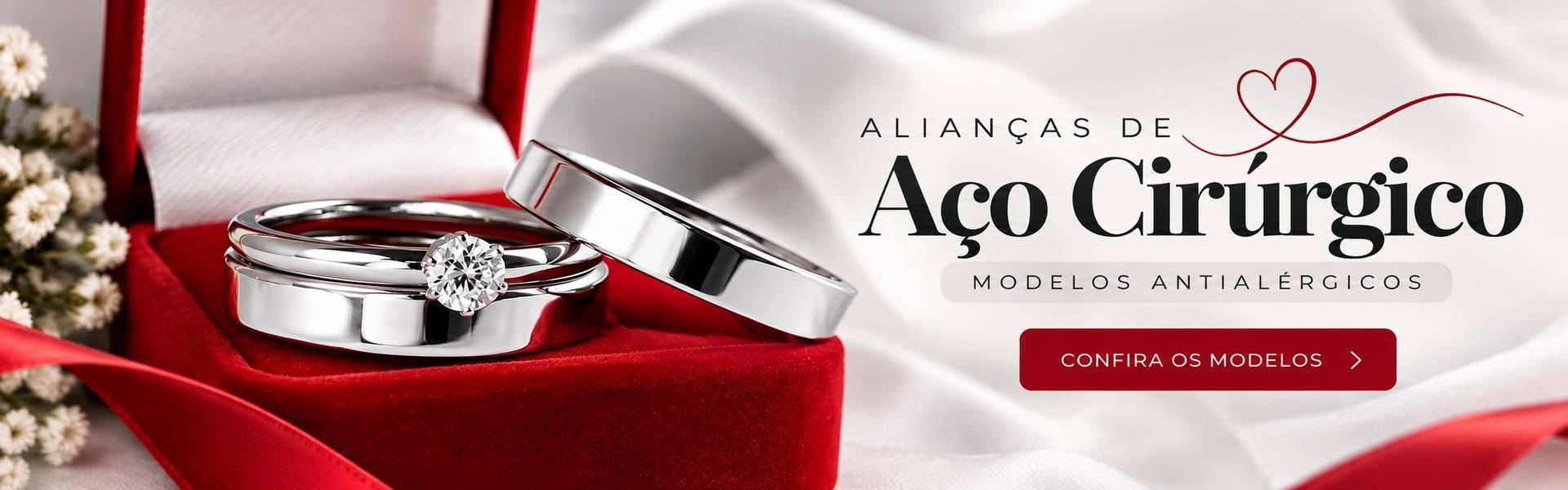 Alianças de Aço Cirúrgico Antialérgicos
