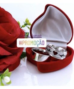 Par De Alianças Prata Em Aço Cirúrgico 8mm Fem Diamantado Masc Liso Reto