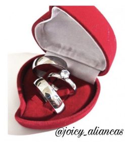 Trio De Alianças Prata Em Aço Cirúrgico 6mm Liso Tradicional Polido