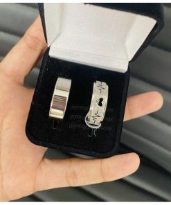 Par de Alianças Prata Em Aço Cirúrgico 8mm Diamantado MOD 31