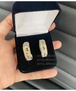 Par De Alianças Prata Em Aço Cirúrgico 8mm Diamantado TE AMO MOD 32