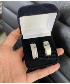 Par De Alianças Prata Em Aço Cirúrgico 8mm Feminino Diamantado Masculino Liso Reto